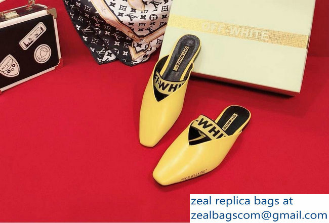 Off-white For Walking Leather Slippers Yellow 2019