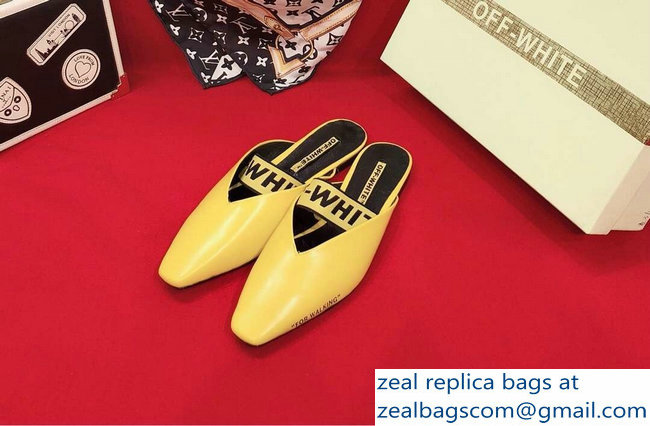 Off-white For Walking Leather Slippers Yellow 2019