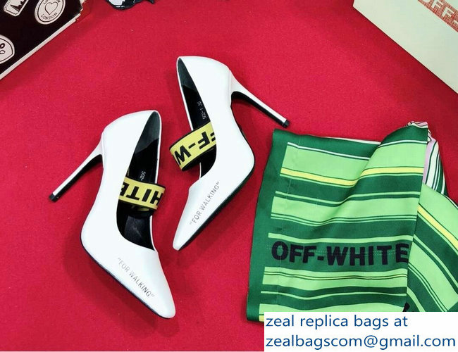 Off-white Heel 10cm For Walking Leather Pumps White 2019