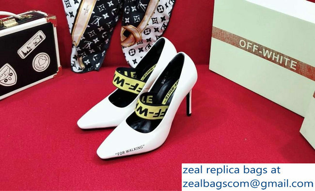 Off-white Heel 10cm For Walking Leather Pumps White 2019