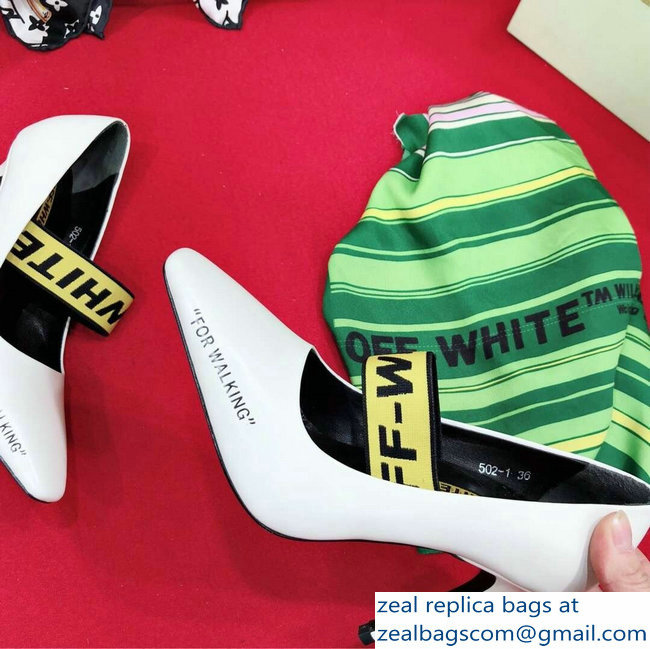 Off-white Heel 10cm For Walking Leather Pumps White 2019