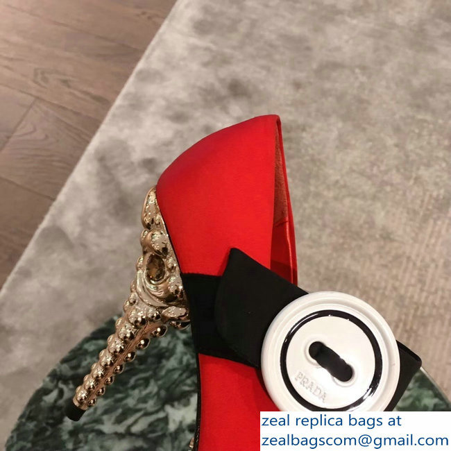 Prada Beaded Embellishment Mary Jane Pumps Red 2019