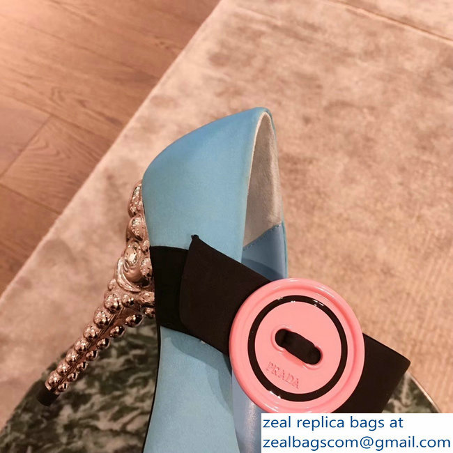 Prada Beaded Embellishment Mary Jane Pumps Sky Blue 2019