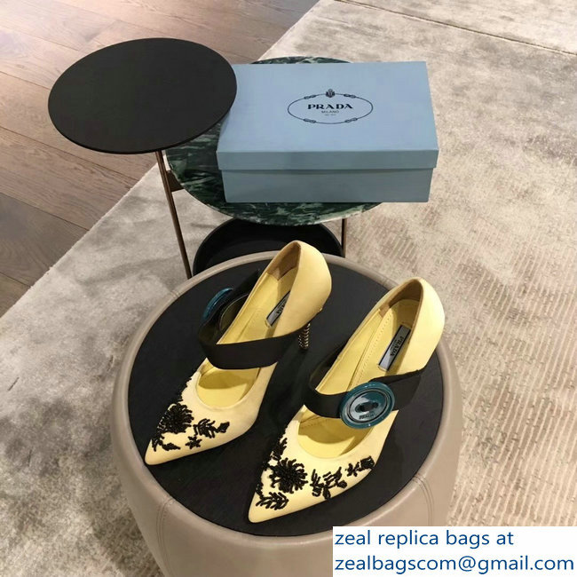 Prada Beaded Embellishment Mary Jane Pumps Yellow 2019