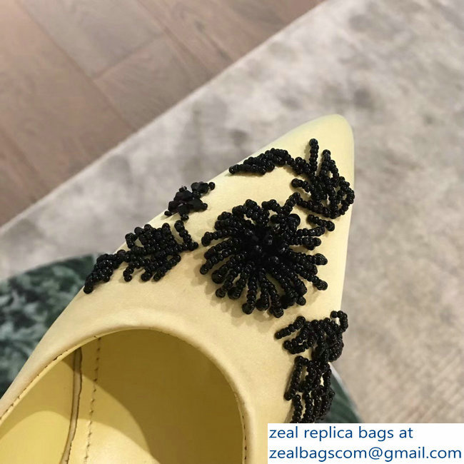 Prada Beaded Embellishment Mary Jane Pumps Yellow 2019 - Click Image to Close