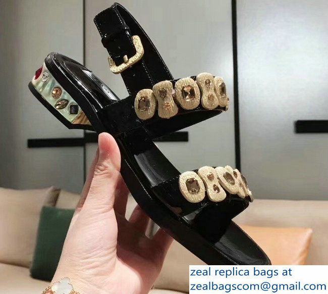 Prada Beaded Embellishment Sandals Black 2019