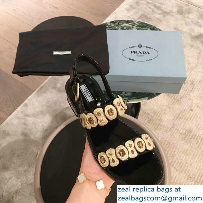 Prada Beaded Embellishment Sandals Black 2019 - Click Image to Close