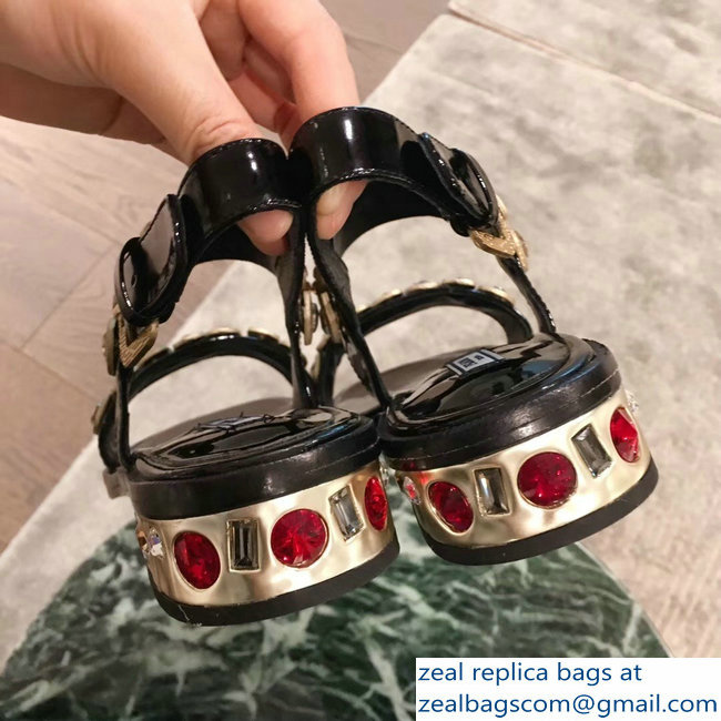 Prada Beaded Embellishment Sandals Black 2019