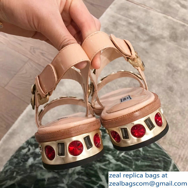 Prada Beaded Embellishment Sandals Nude Pink 2019