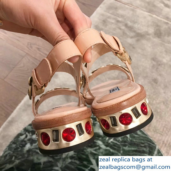 Prada Beaded Embellishment Sandals Nude Pink 2019 - Click Image to Close