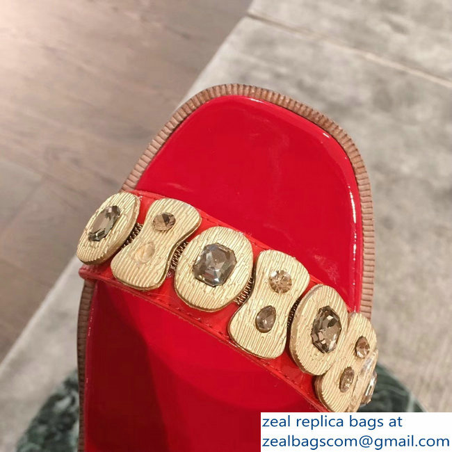Prada Beaded Embellishment Sandals Red 2019 - Click Image to Close