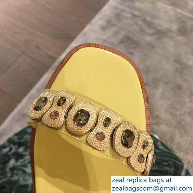 Prada Beaded Embellishment Sandals Yellow 2019 - Click Image to Close