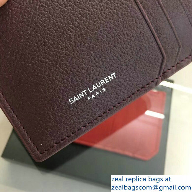 Saint Laurent Paris Classic 5 Fragments Zip Case Pouch 458583 Burgundy - Click Image to Close