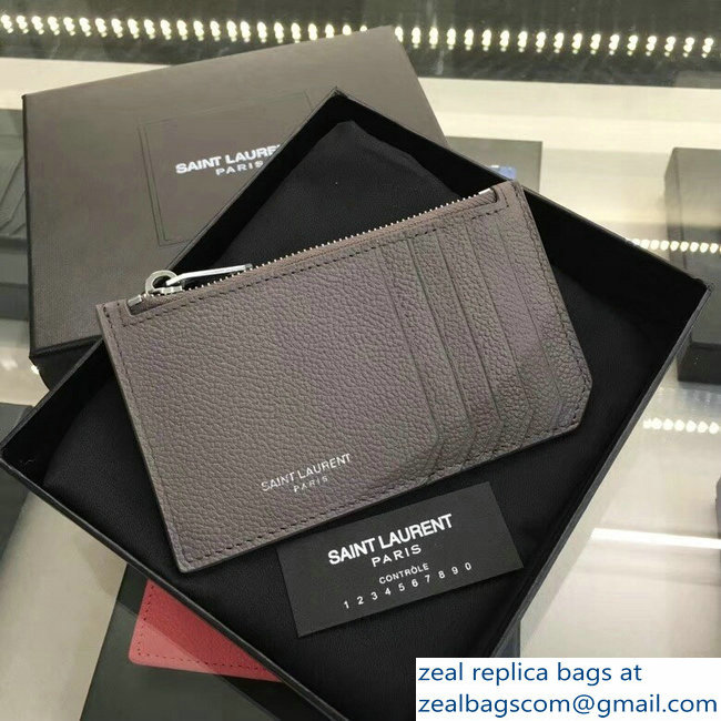 Saint Laurent Paris Classic 5 Fragments Zip Case Pouch 458583 Gray - Click Image to Close