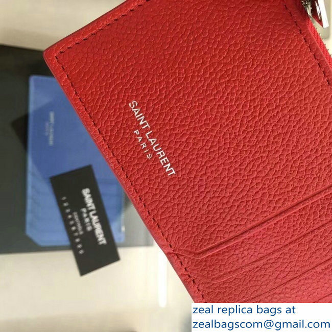 Saint Laurent Paris Classic 5 Fragments Zip Case Pouch 458583 Red - Click Image to Close