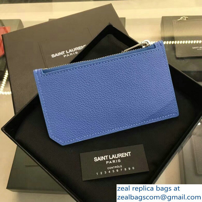 Saint Laurent Paris Classic 5 Fragments Zip Case Pouch 458583 Sky Blue - Click Image to Close