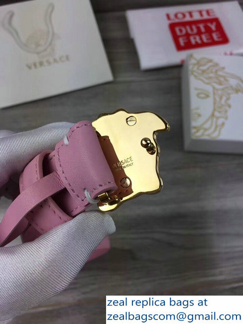 Versace Width 3cm Palazzo Belt With Medusa Buckle Pink/Gold