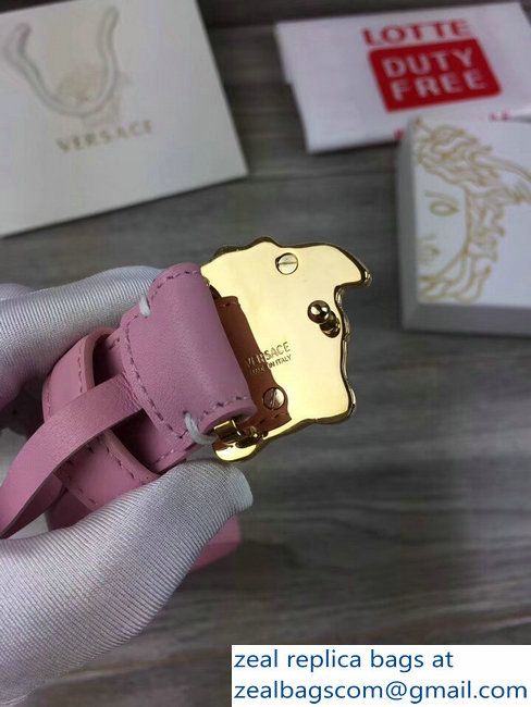 Versace Width 3cm Palazzo Belt With Medusa Buckle Pink/Gold - Click Image to Close