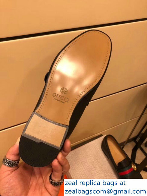 gucci Leather loafer with GG Web 428609