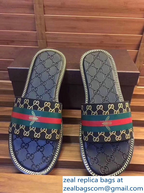 gucci gg web men's slides 03 - Click Image to Close