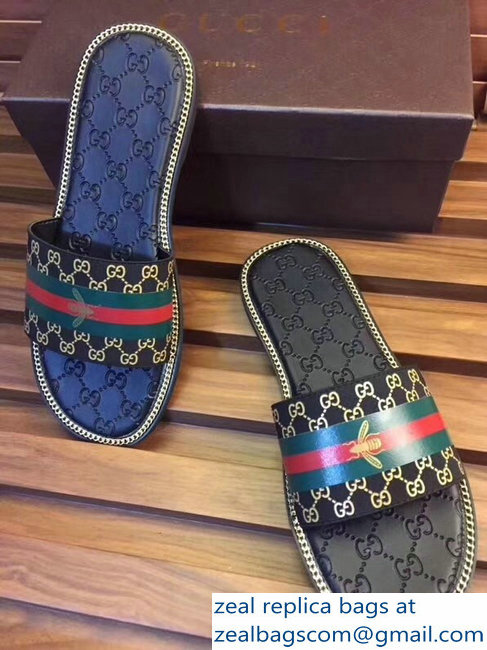 gucci gg web men's slides 03 - Click Image to Close