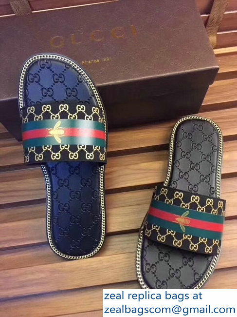 gucci gg web men's slides 03 - Click Image to Close