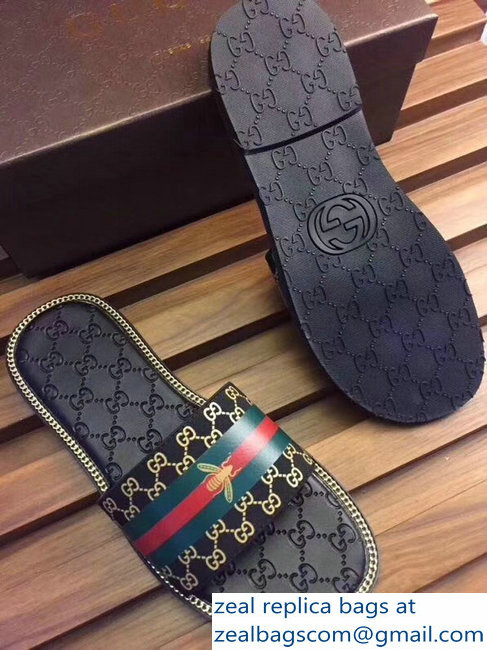 gucci gg web men's slides 03 - Click Image to Close