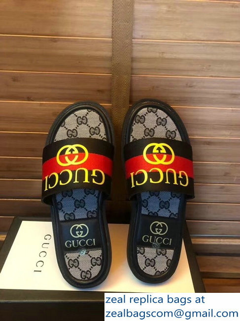 gucci gg web men's slides 05 - Click Image to Close