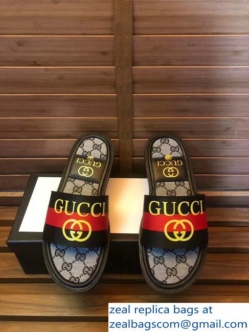 gucci gg web men's slides 05 - Click Image to Close