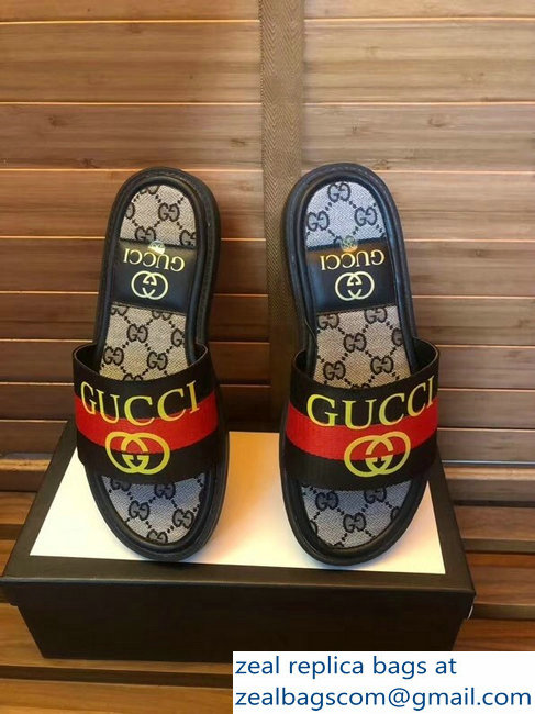 gucci gg web men's slides 05 - Click Image to Close