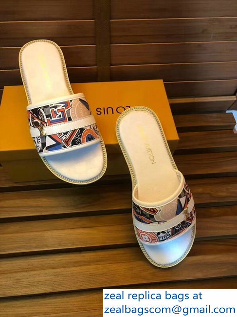 louis vuitton stickers men's slides white - Click Image to Close