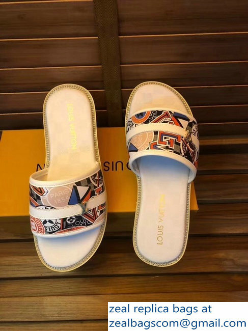 louis vuitton stickers men's slides white - Click Image to Close