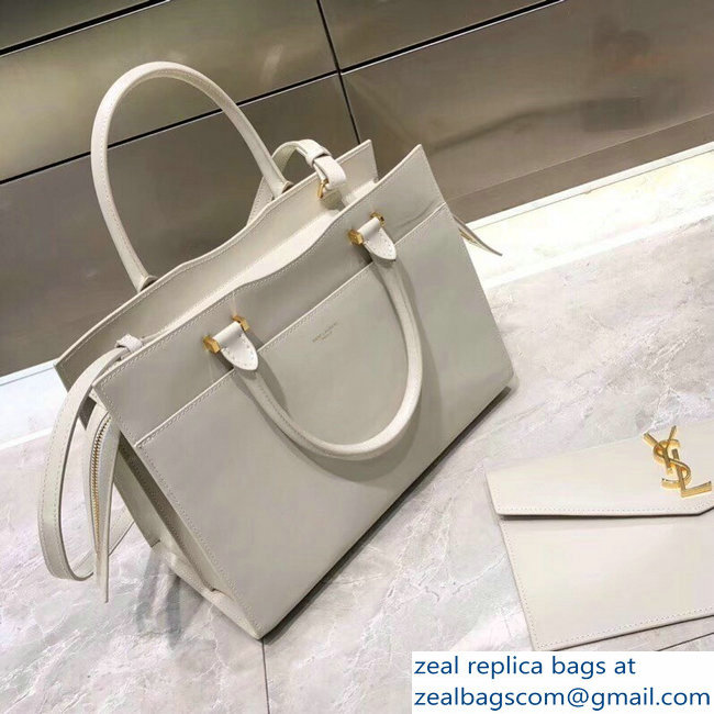 saint laurent up town medium tote bag white