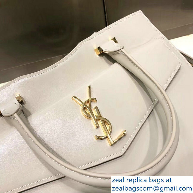 saint laurent up town medium tote bag white
