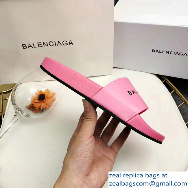 Balenciaga Slides Sandals Logo Pink