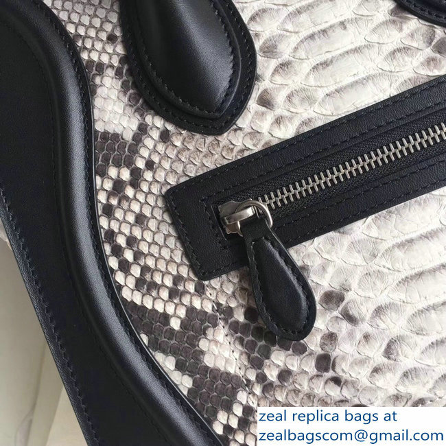 Celine Python Luggage Micro Bag Gray