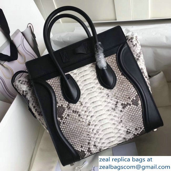 Celine Python Luggage Micro Bag Gray