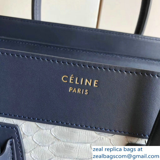 Celine Python Luggage Micro Bag Navy Blue