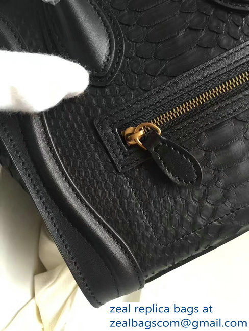 Celine Python Luggage Nano Bag Black