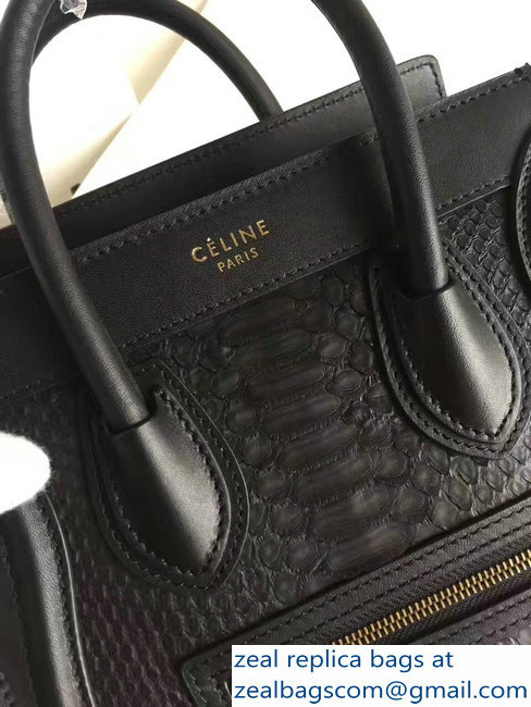 Celine Python Luggage Nano Bag Black