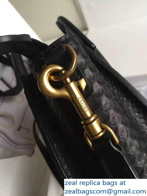 Celine Python Luggage Nano Bag Black