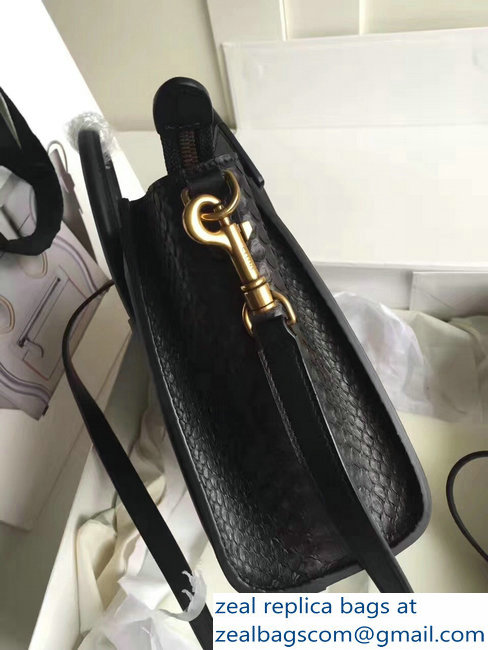 Celine Python Luggage Nano Bag Black - Click Image to Close