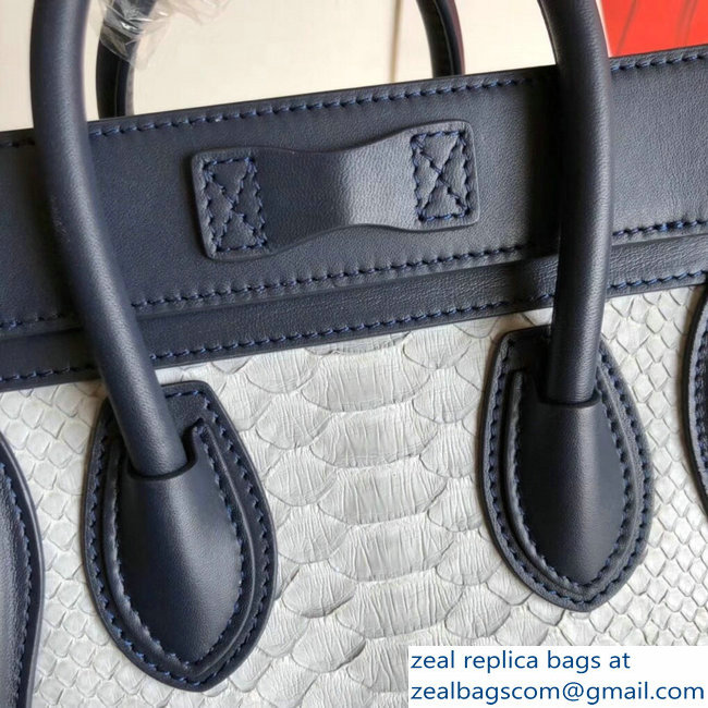 Celine Python Luggage Nano Bag Navy Blue - Click Image to Close