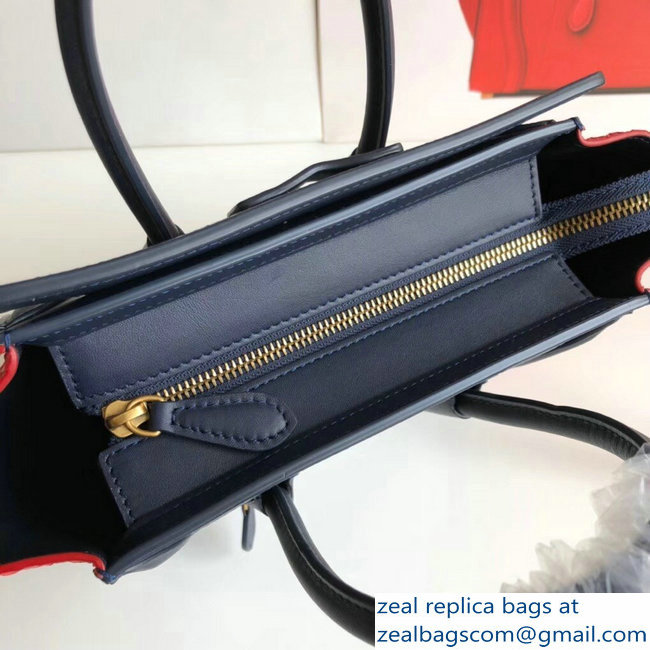 Celine Python Luggage Nano Bag Navy Blue