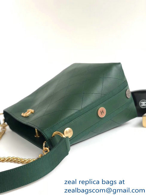 Chanel Button Up Hobo Bag A57573/A57576 Green 2018 - Click Image to Close