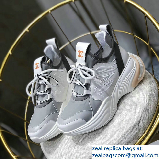 Chanel CC Logo Multicolor Sneakers Gray 2019