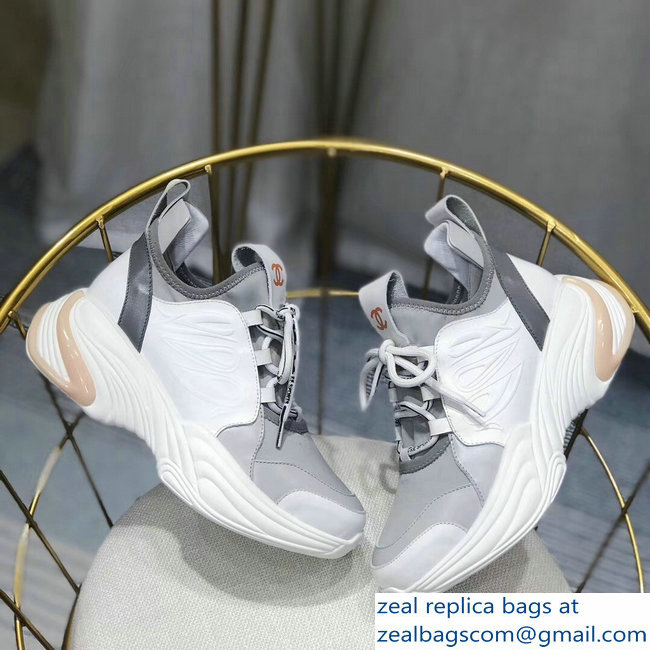 Chanel CC Logo Multicolor Sneakers Gray 2019 - Click Image to Close