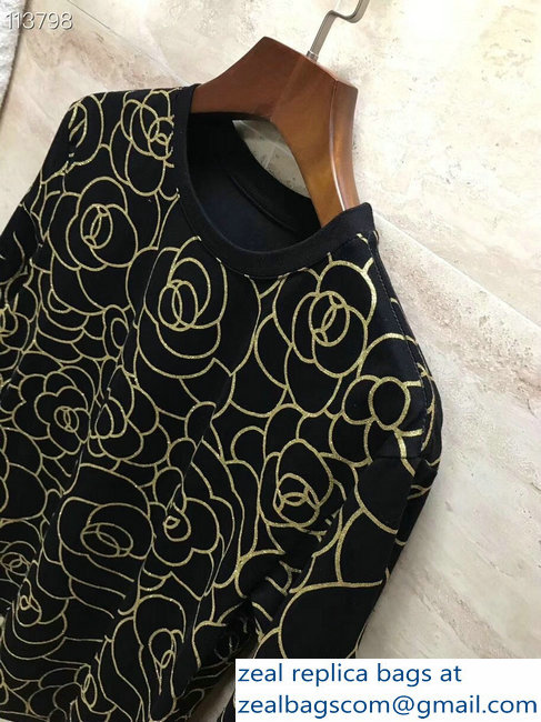 Chanel Camellia T-shirt Black 2019