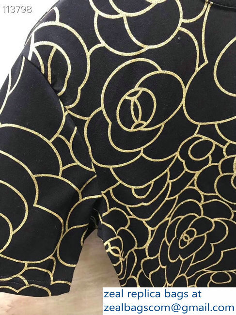 Chanel Camellia T-shirt Black 2019