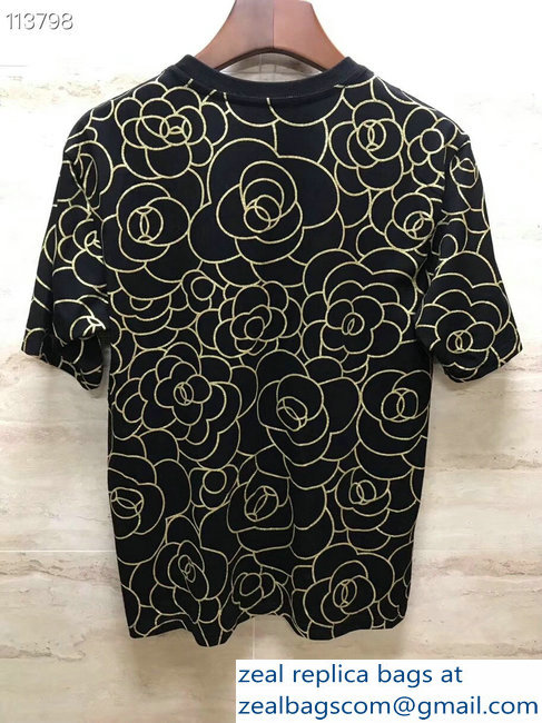 Chanel Camellia T-shirt Black 2019